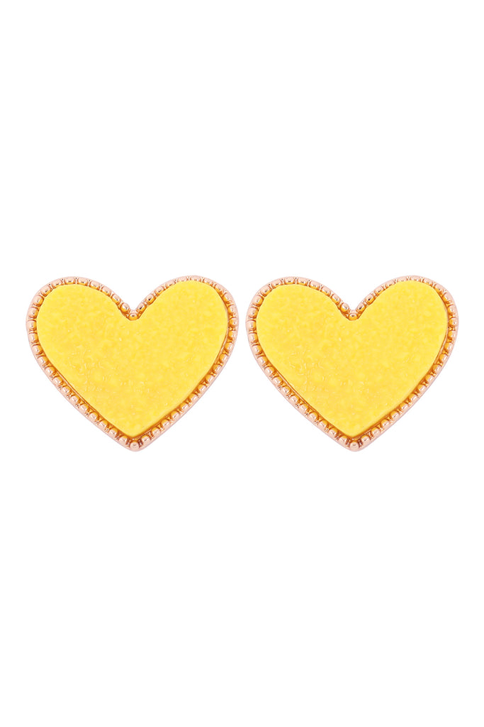 HEART DRUZY POST EARRINGS