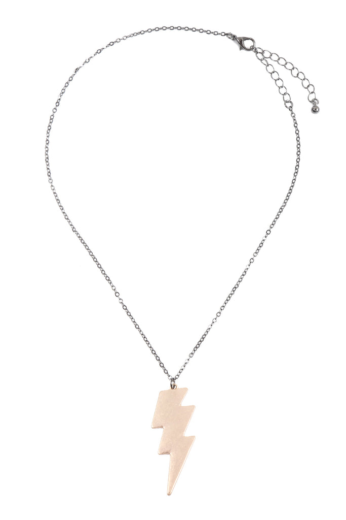VNE1048 - LIGHTNING PENDANT CHAIN NECKLACE EARRING SET