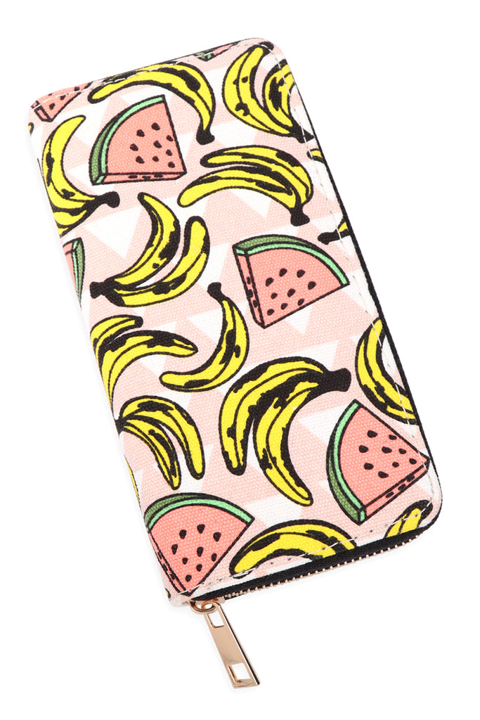 WATERMELON BANANA DIGITAL PRINTED ZIPPER WALLET