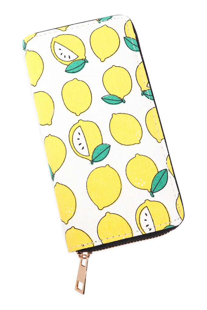 LEMON DIGITAL PRINTED ZIPPER WALLET