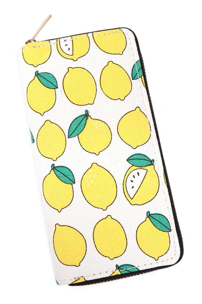 LEMON DIGITAL PRINTED ZIPPER WALLET