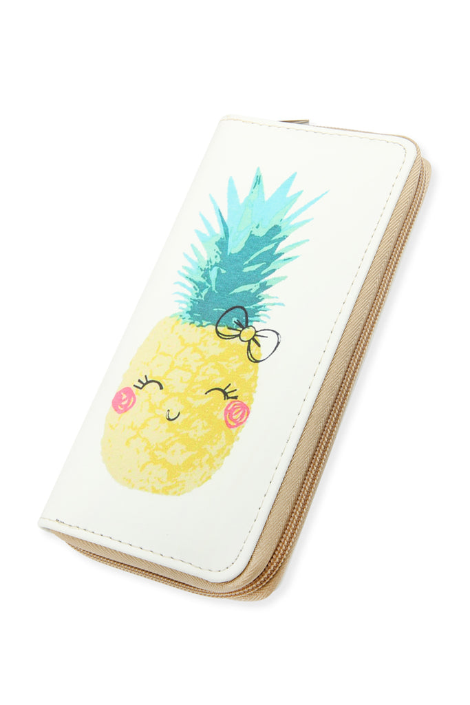 PINEAPPLE CUTE DIGITAL PRINTED SINGLE ZIPPER WALLET