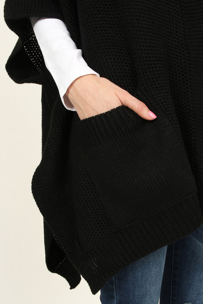 Zip Dolman Sleeve Pocket Poncho