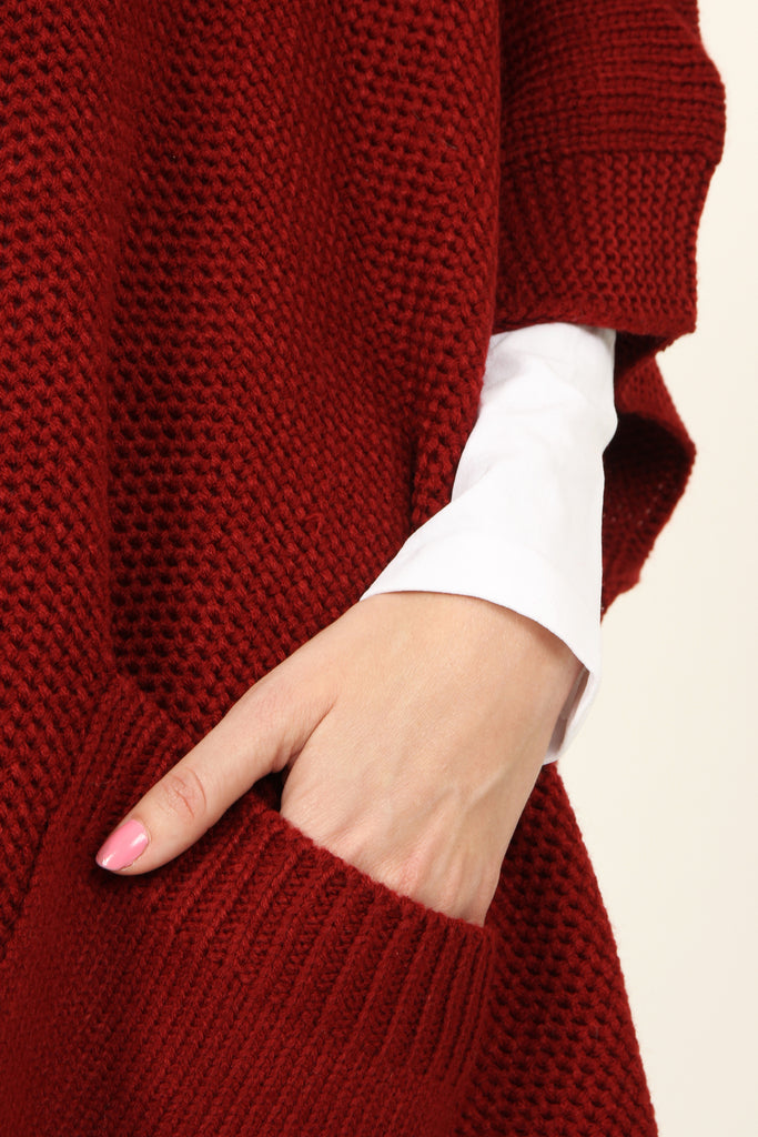 Zip Dolman Sleeve Pocket Poncho