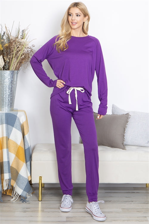 Solid Top And Pants Set With Self Tie