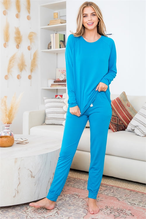 Solid Top And Pants Set With Self Tie