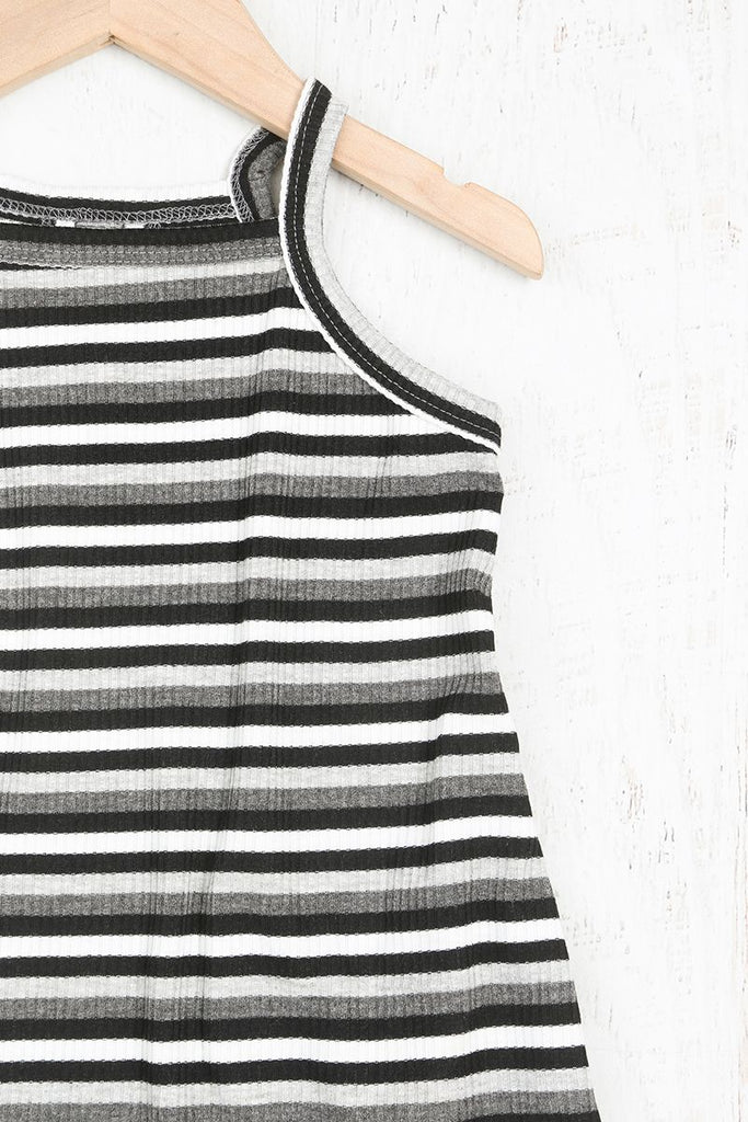 Kids Spaghetti Strap Stripes Dress
