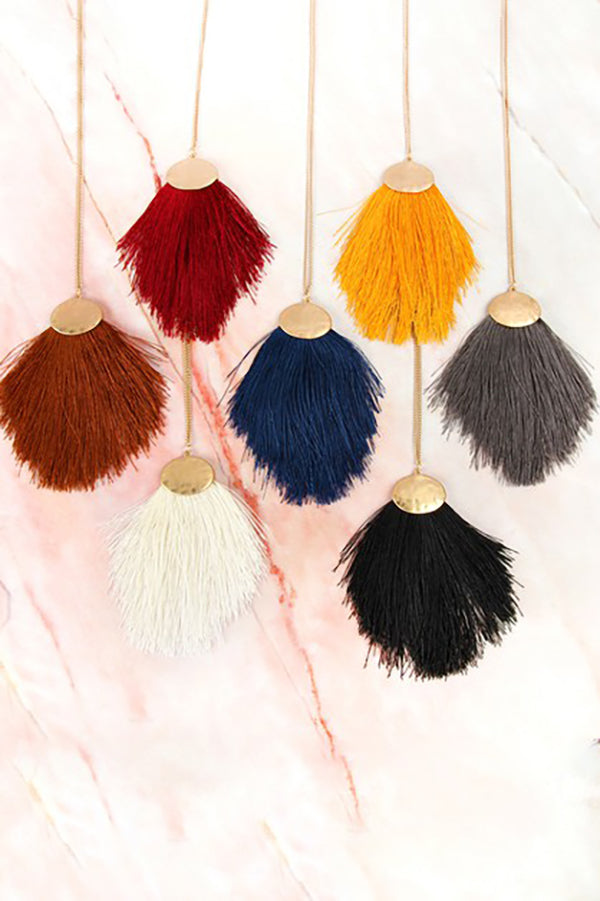PENDANT TASSEL NECKLACE - Riah Fashion