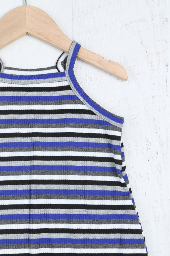 Kids Spaghetti Strap Stripes Dress