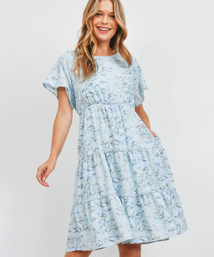 Short Sleeve Tie Dye V-Neck Top
