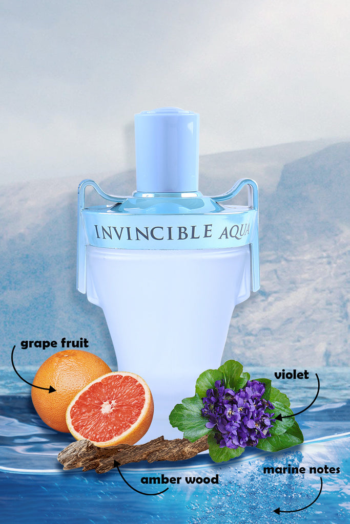 Invincible Aqua Spray Cologne Eau De Toilette For Men - 100ml/3.4 fl.oz.