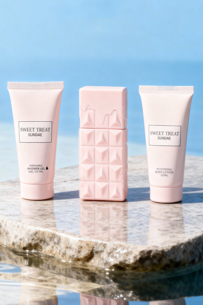 SWEET TREAT SUNDAE SHOWER GEL, SPRAY PERFUME EAU DE PARFUM, BODY LOTION FOR WOMEN 50ML/1.7FL.OZ /GIFT SET