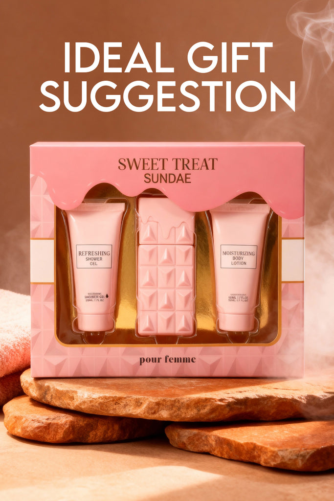 SWEET TREAT SUNDAE SHOWER GEL, SPRAY PERFUME EAU DE PARFUM, BODY LOTION FOR WOMEN 50ML/1.7FL.OZ /GIFT SET