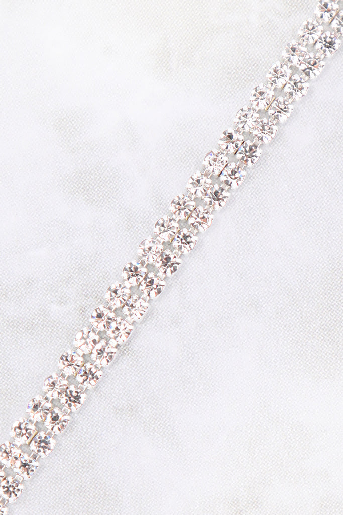 2MM RHINESTONE 2ROW CHOKER NECKLACE