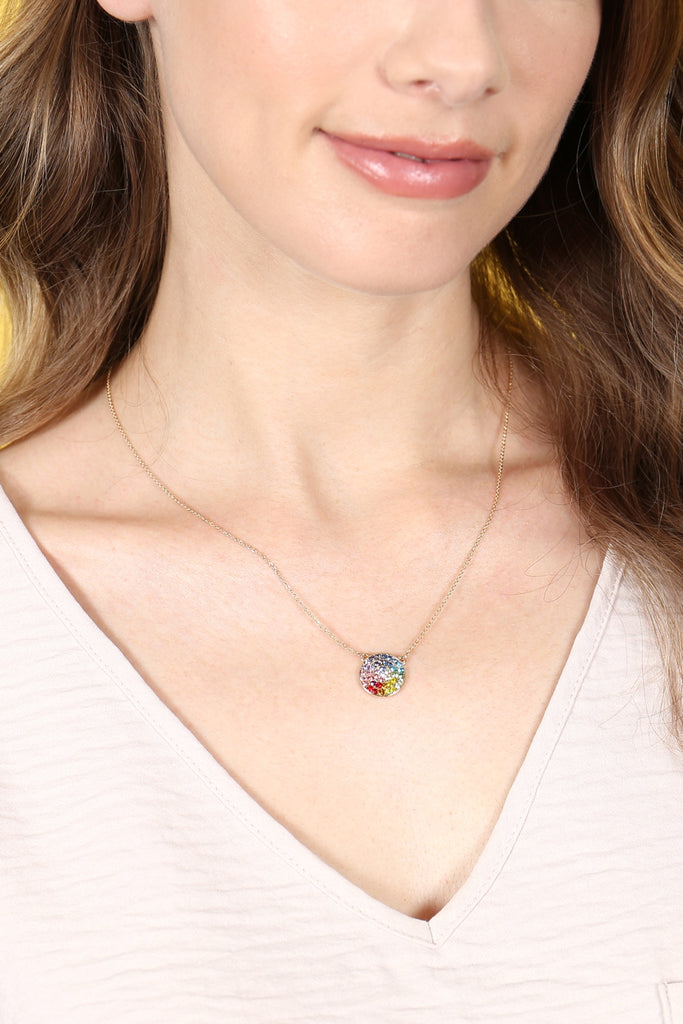 RAINBOW ROUND SHAPE CHAIN NECKLACE