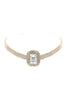BIG RECTANGLE RHINESTONE 3 ROW CHOKER NECKLACE