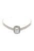 BIG RECTANGLE RHINESTONE 3 ROW CHOKER NECKLACE
