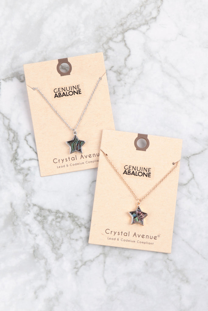 ABALONE STAR CHARM PENDANT NECKLACE