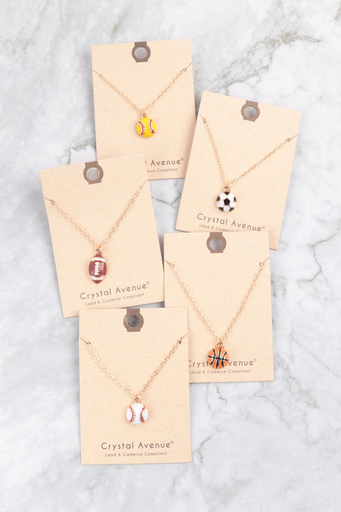 BASEBALL EPOXY SPORTS PENDANT NECKLACE