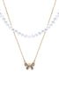PEARL & BUTTERFLY STATEMENT LAYERED NECKLACE