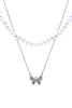 PEARL & BUTTERFLY STATEMENT LAYERED NECKLACE