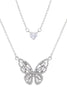 CUBIC ZIRCONIA BUTTERFLY & HEART 2 SET NECKLACE