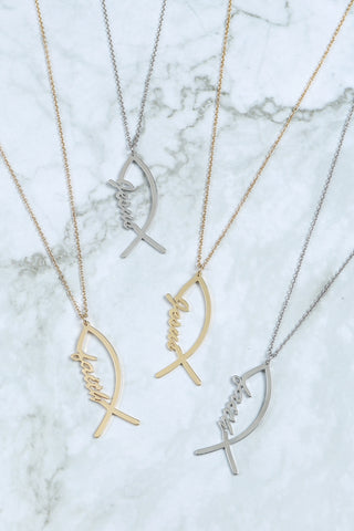 "Believe, Hope, Faith" Bar Necklace