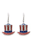 UNCLE SAM HAT AMERICAN FLAG EARRINGS