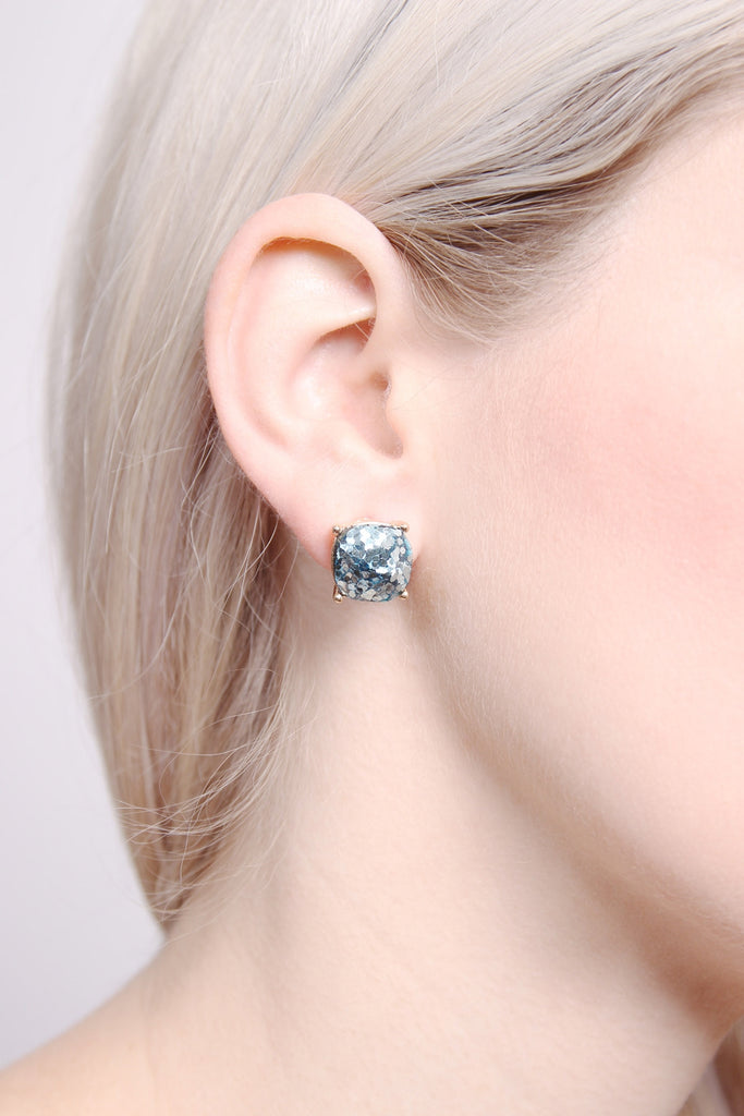 CUSHION GLITTER EARRINGS