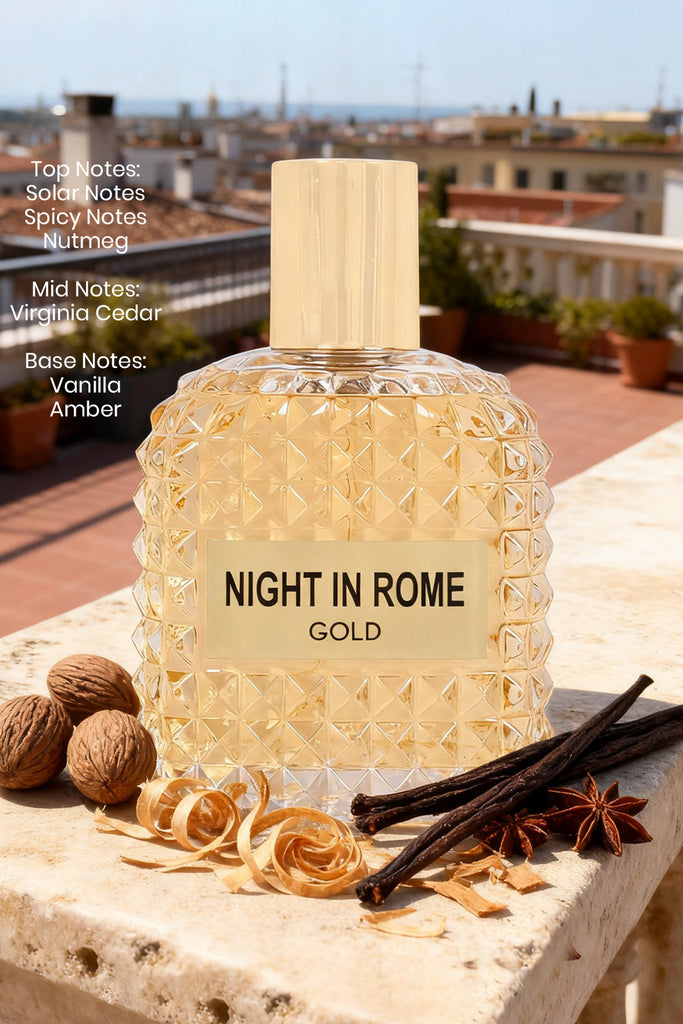 NIGHT IN ROME GOLD SPRAY PERFUME EAU DE PARFUM FOR MEN - 100ML/3.3FL.OZ.