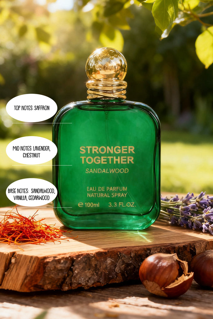 STRONGER TOGETHER SANDALWOOD SPRAY PERFUME EAU DE PARFUM FOR MEN AND WOMEN - 100ML/3.3FL.OZ