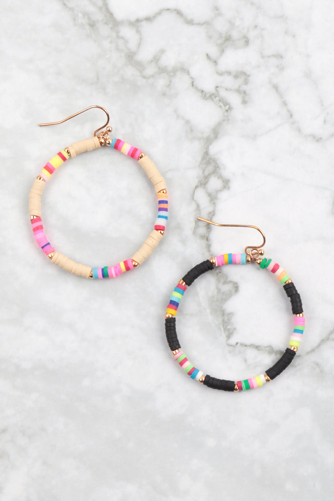 26876 - 35MM RUBBER DISC HOOK EARRINGS