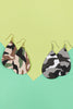 27044 - CAMOUFLAGE PRINTED TEARDROP HOOK EARRINGS