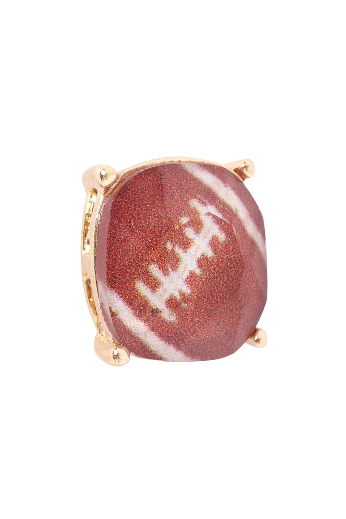 27053 - SPORTS CUSHION CUT FOOTBALL STUD EARRINGS