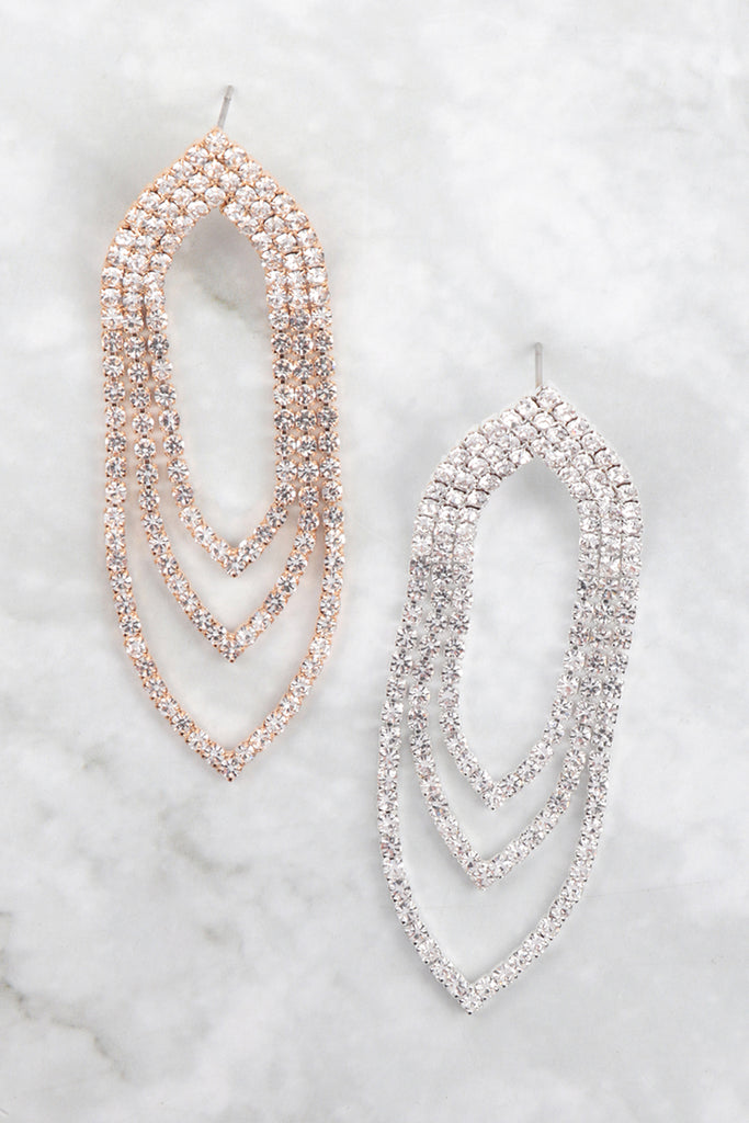 RHINESTONE MOROCCAN DRAPED EARRINGS