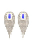 RHINESTONE SQUARE FRINGE TASSEL EARRINGS