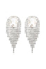 RHINESTONE SQUARE FRINGE TASSEL EARRINGS