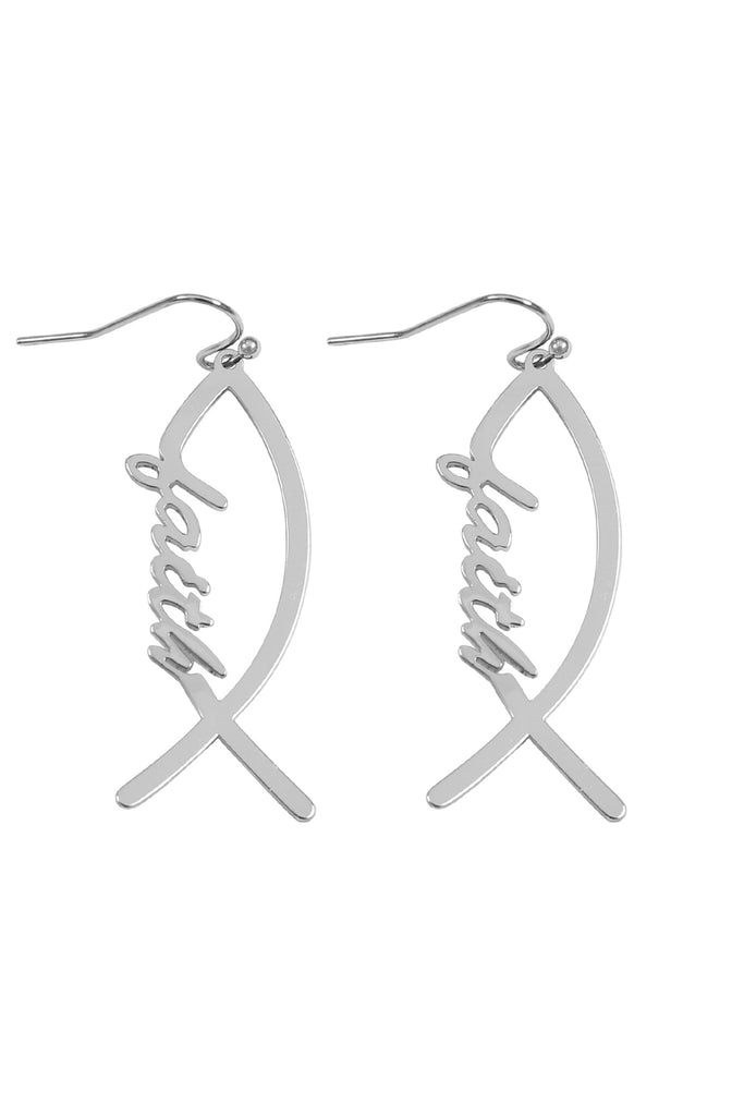 FAITH FISH HOOK EARRINGS