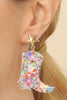 COWBOY BOOT RESIN GLITTER CANDY STUD EARRING