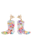 COWBOY BOOT RESIN GLITTER CANDY STUD EARRING