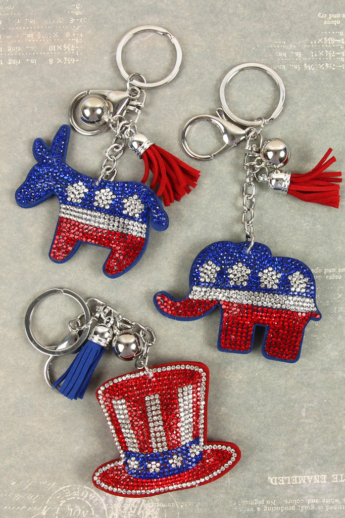 31473 - UNCLE SAM FLAG HAT KEYCHAIN