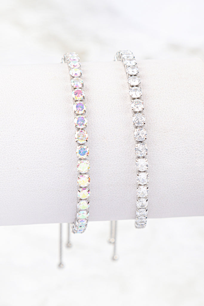 CUBIC ZIRCONIA ROUND SLIDER BRACELET