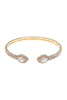 RHINESTONE PEAR SHAPE CUBIC ZIRCONIA 2 LINE CUFF BRACELET