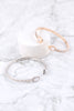 RHINESTONE PEAR SHAPE CUBIC ZIRCONIA 2 LINE CUFF BRACELET