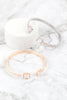 RHINESTONE SQUARE CUBIC ZIRCONIA 2 LINE CUFF BRACELET