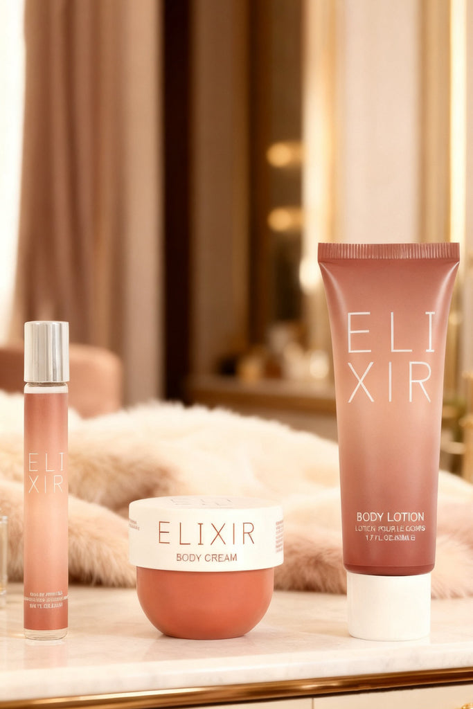 ELIXIR 3 PIECE PERFUME GIFT SET FOR WOMEN – EAU DE PARFUM, BODY LOTION & BODY CREAM