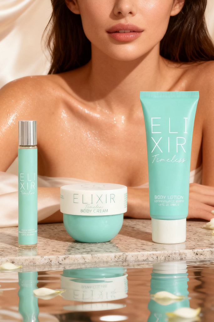 ELIXIR TIMELESS 3 PIECE PERFUME GIFT SET FOR WOMEN – PERFUME, BODY LOTION & BODY CREAM