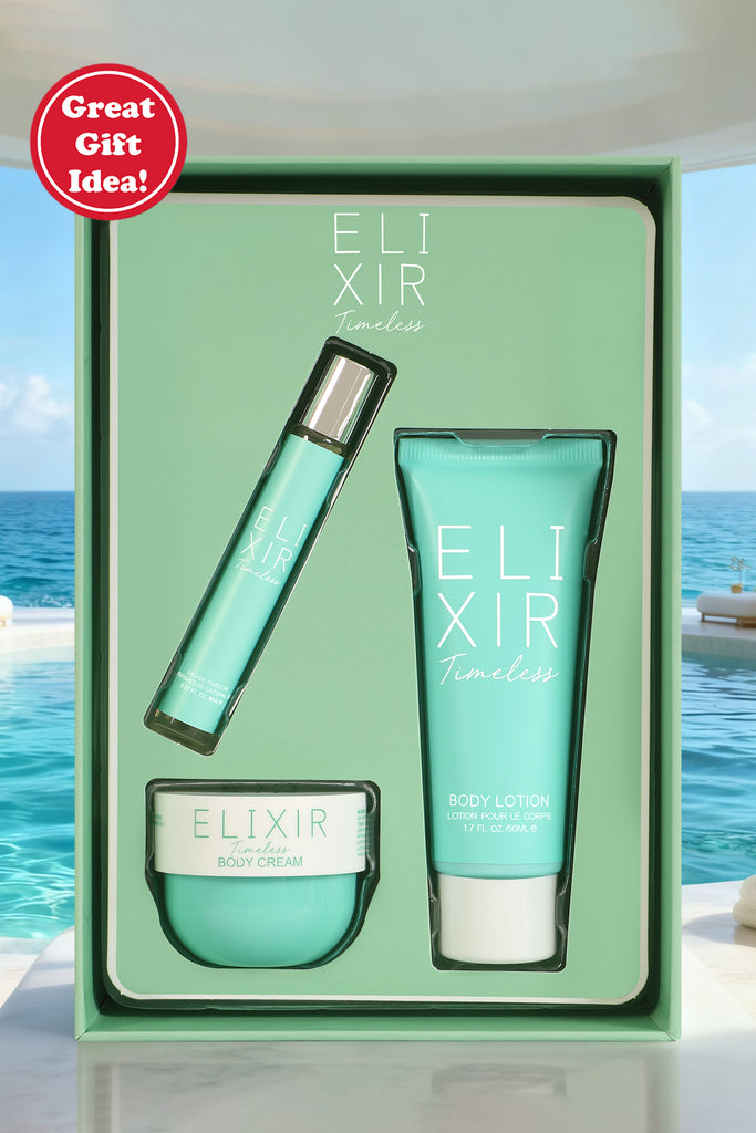 ELIXIR TIMELESS 3 PIECE PERFUME GIFT SET FOR WOMEN – PERFUME, BODY LOTION & BODY CREAM