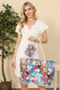 TROPICAL BIRD PRINT TOTE BAG WITH MATCHING WALLET