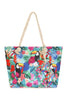 TROPICAL BIRD PRINT TOTE BAG WITH MATCHING WALLET